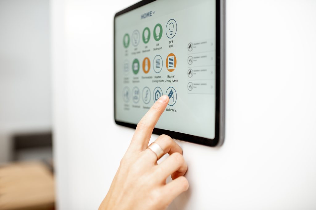 Smart room controller allows meeting or training room to be turned on and off with a button