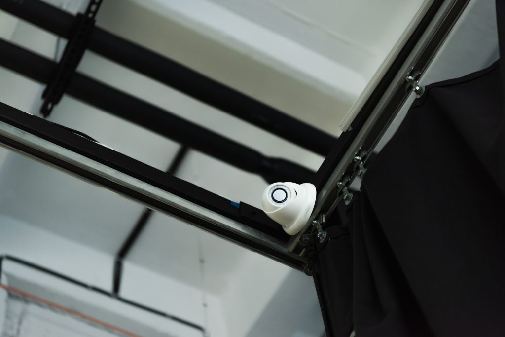Sensor under smart inventory racking system.